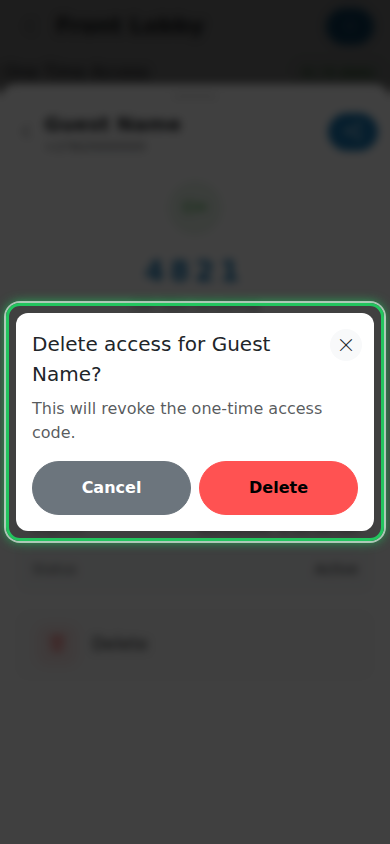 Delete confirmation dialog